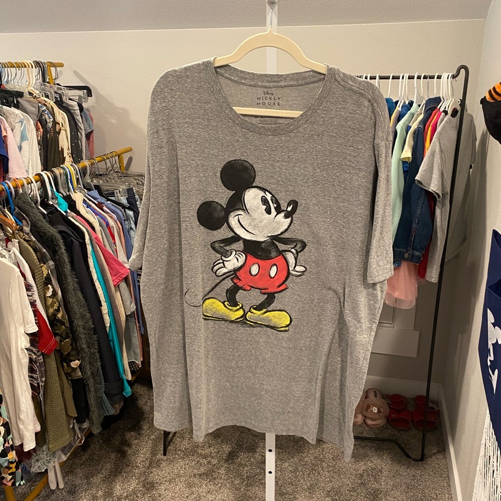 Disney Mickey Gray Heather Plus Size Tee Shirt